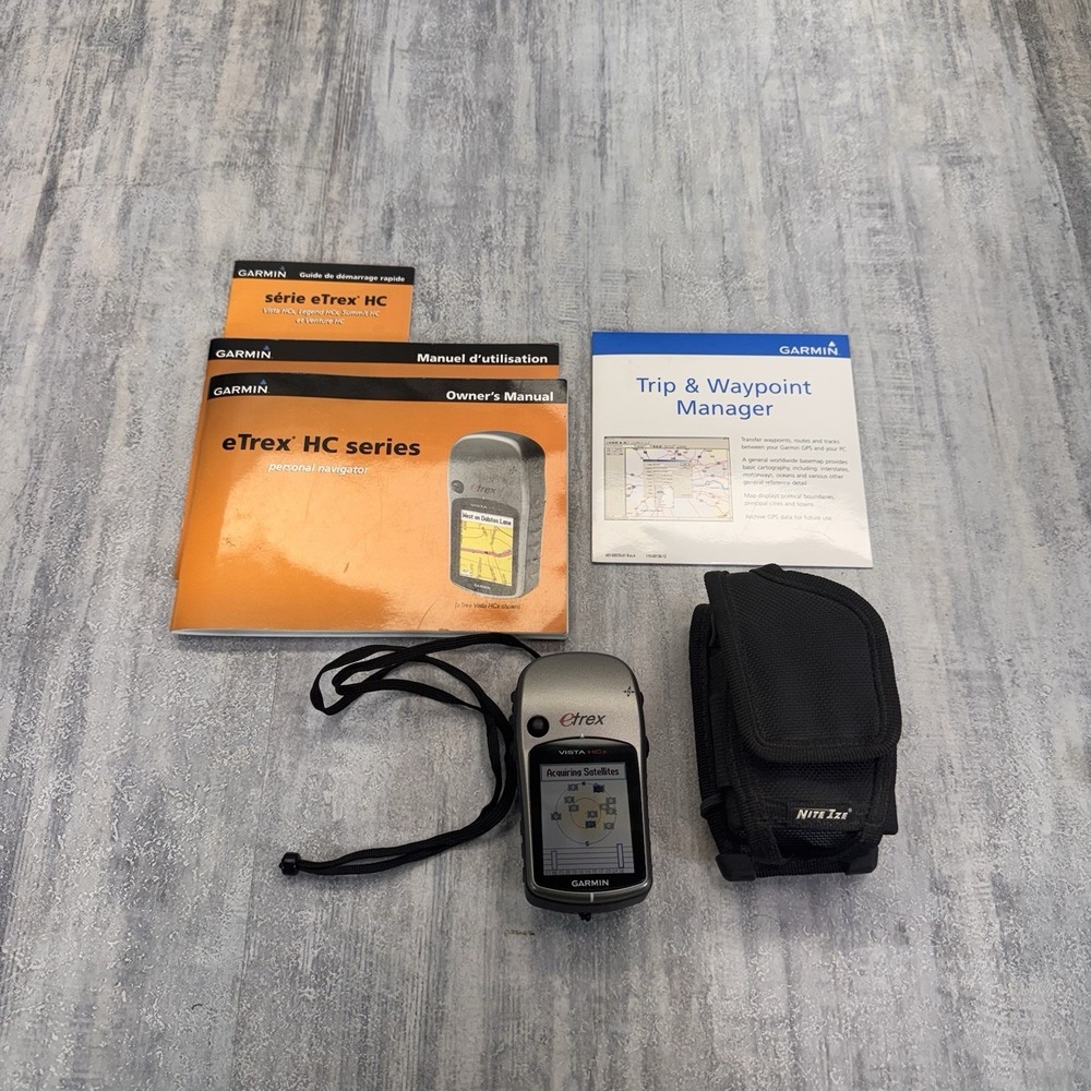 Garmin eTrex Vista HCx Handheld GPS Navigator Case Instructions Tested Working